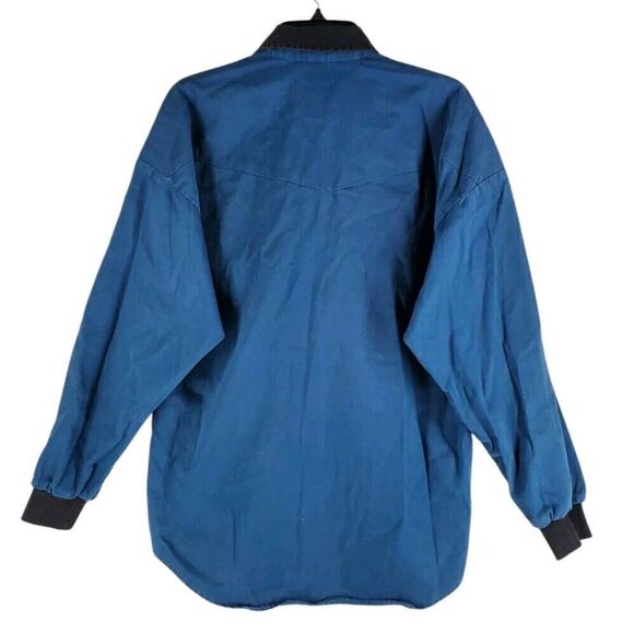 Vtg Roper Aztec Polo Pullover Shirt LS Mens XL Teal Blue Western Rodeo Boxy - Picture 9 of 9